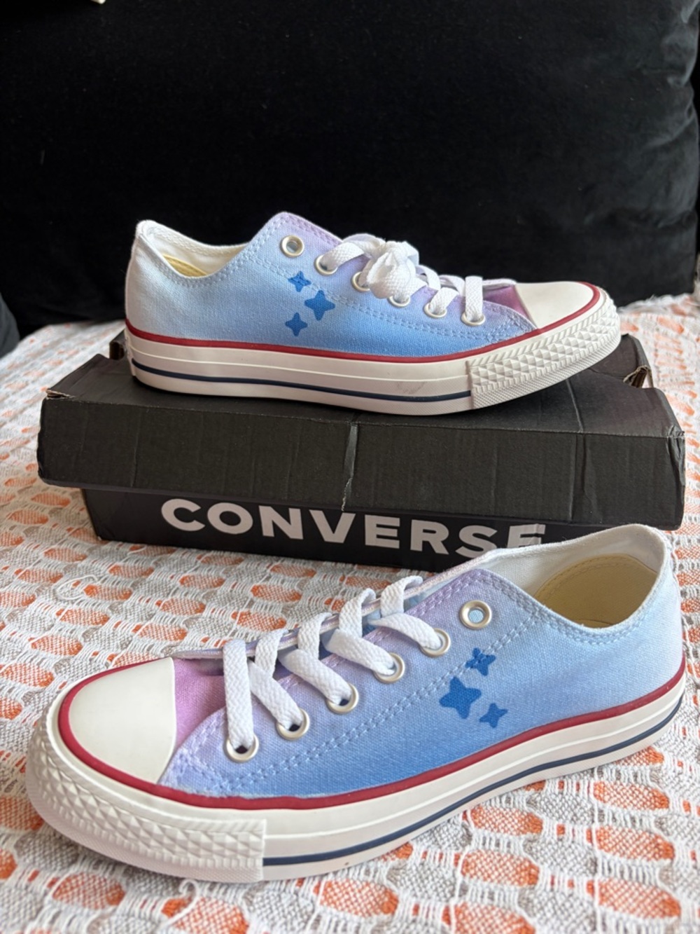 Converse Gradient Blue & Lavender Low Top Sneakers